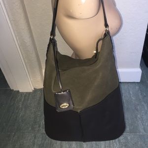 Auth TOD's bucket hobo bag green/black d NWOT